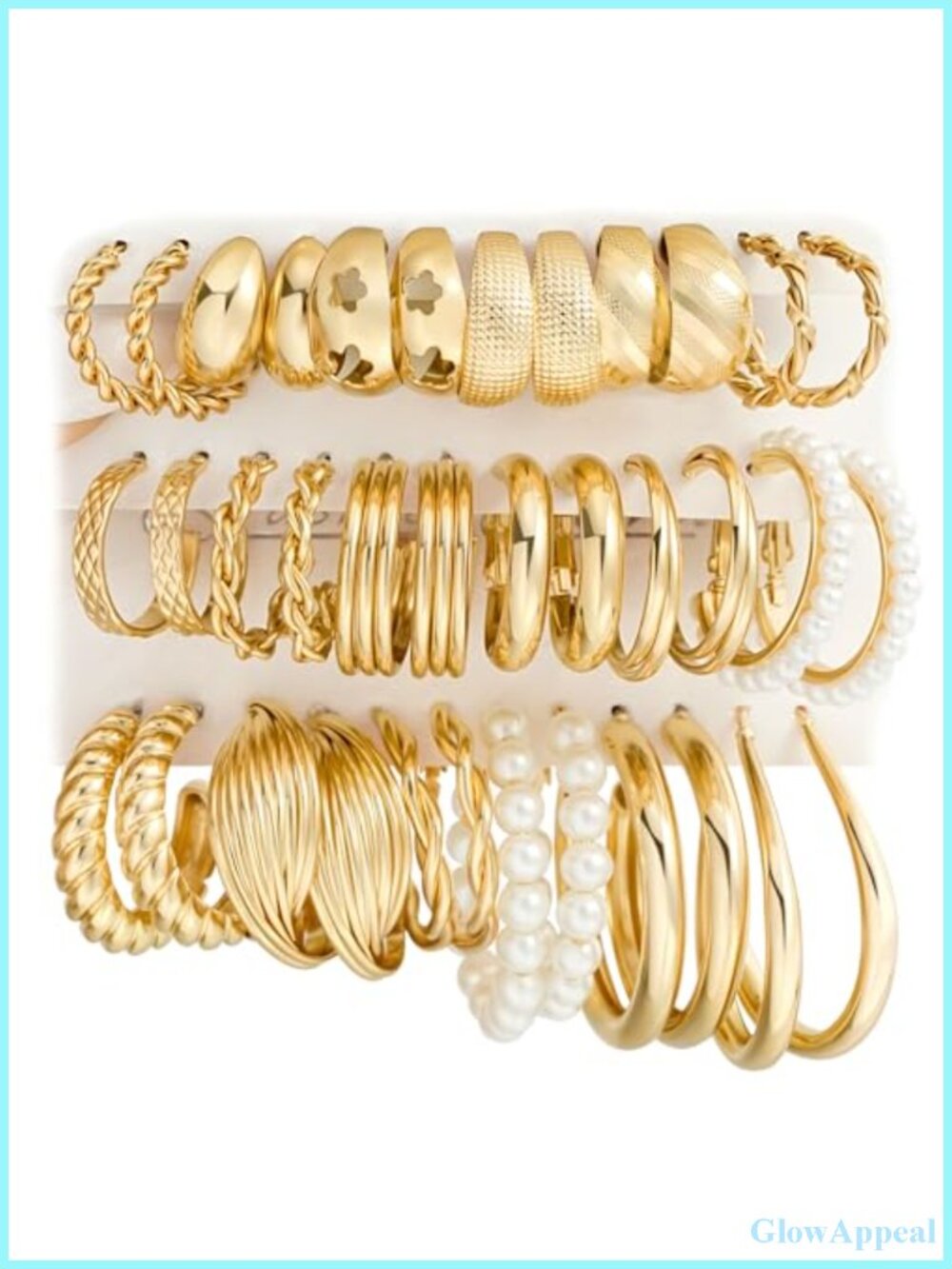 18 Pairs Gold Hoop Earrings Set for Women Chunky Statement Jewelry